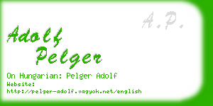 adolf pelger business card